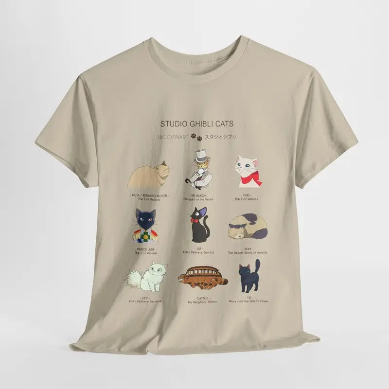The Ghibli Cats Tshirt, Studio Ghibli Shirt, Anime Shirt, Hayao Miyazaki, Howl, Haku Hoodie, Sweatshirt | InkThreadWorks.com