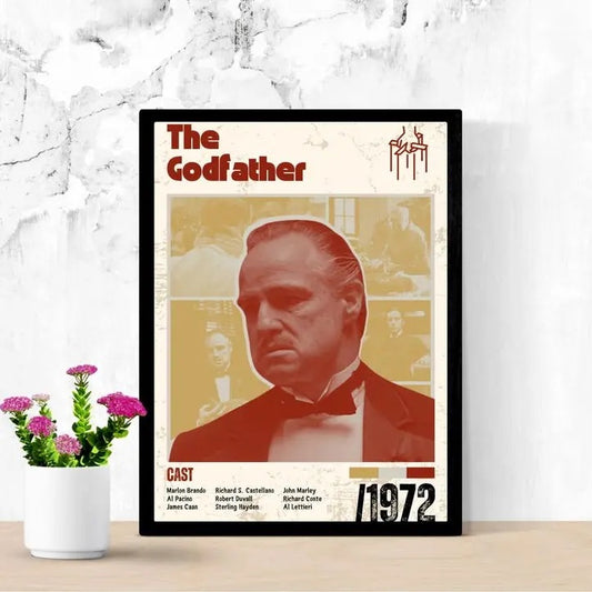 The Godfather Movie Poster Art Print Wall Hanging Decor, Mafia Gangster Home Cinema Wall Art, Vintage Film Poster, Classic Movie