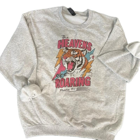 The Heavens are Roaring SWEATSHIRT  - Christian Women SWEATSHIRT - Crewneck Sweatshirt T-Shirts, Hoodie | InkThreadWorks.com