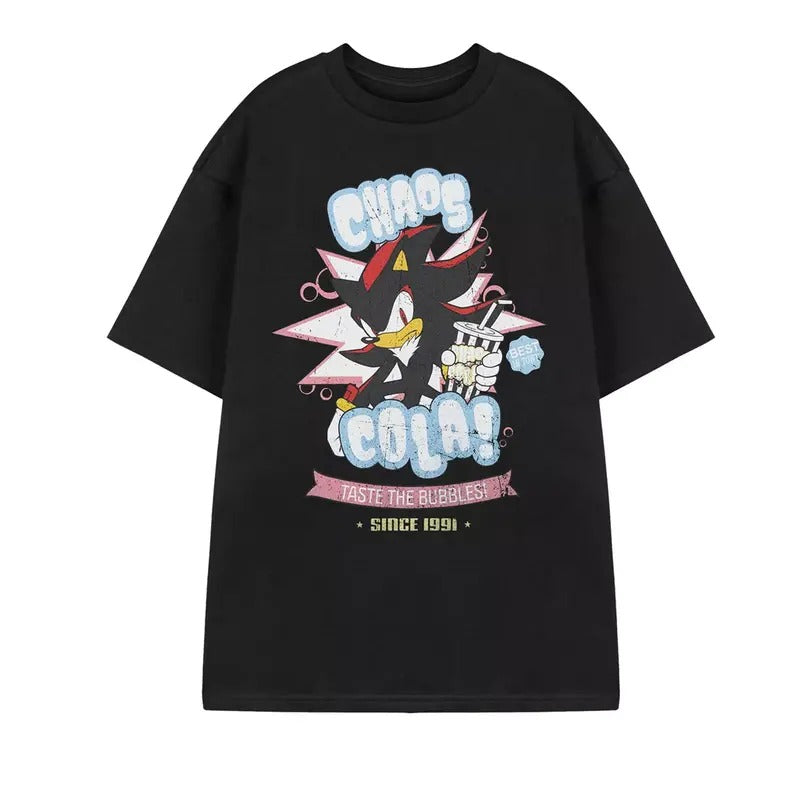The Hedgehog Black Shadow Chaos Cola Short Sleeved T-Shirt Mens - Graphic Tee Tops, Fashion Cotton, For Men, For Women