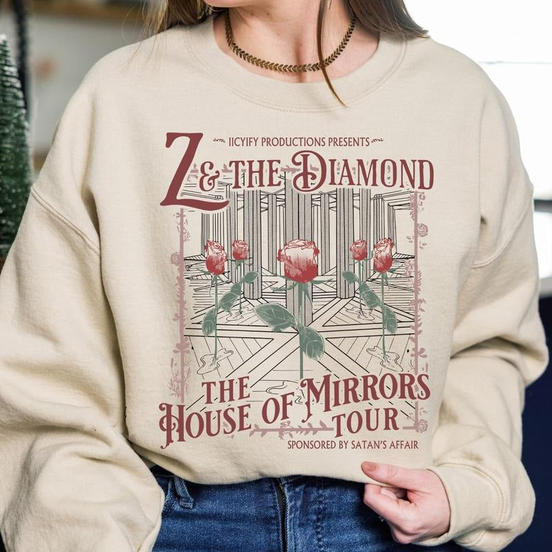 The House Of Mirrors Tour Sweatshirt, Zade Meadows Haunting Adeline Hoodie, Hunting Adeline Bookish Merch, Bookish Gifts, H.D. Carlton Shirt, Stfuattdlagg Blackbird Unisex Soft Comfort Crewneck Pullover Long Sleeves Graphic Fabric Sweater