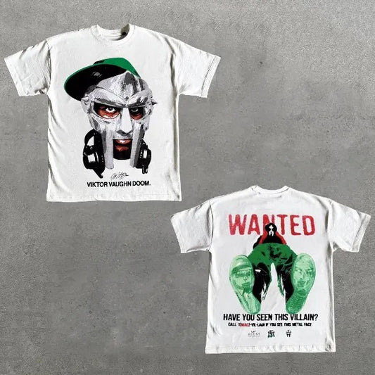 The Illest Villain Wanted Graphic Casual Street Basketball T-Shirt, Y2k Shirt, Hip Hop, Unisex T-Shirt, Gift For Men Women Womenswear Menswear Top Streetwear