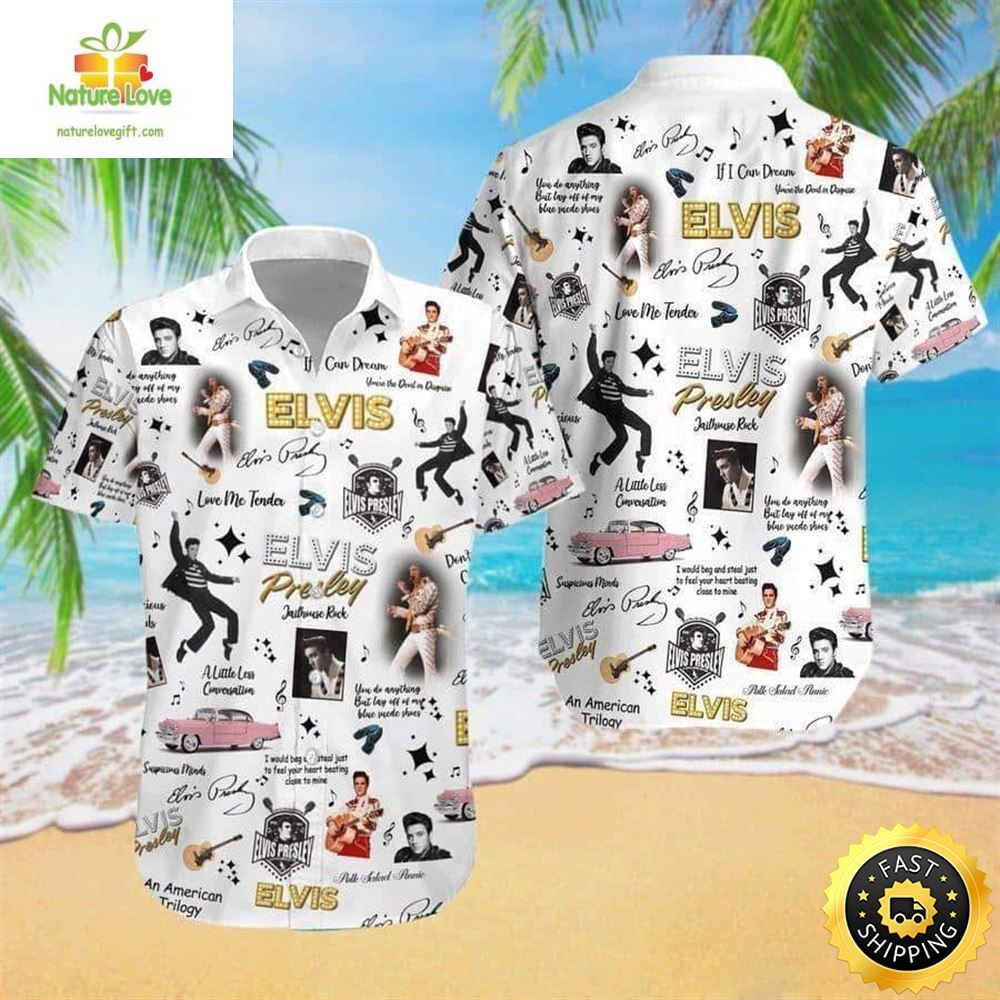 The King Elvis Presley Hawaiian Shirt Rock Music Gift