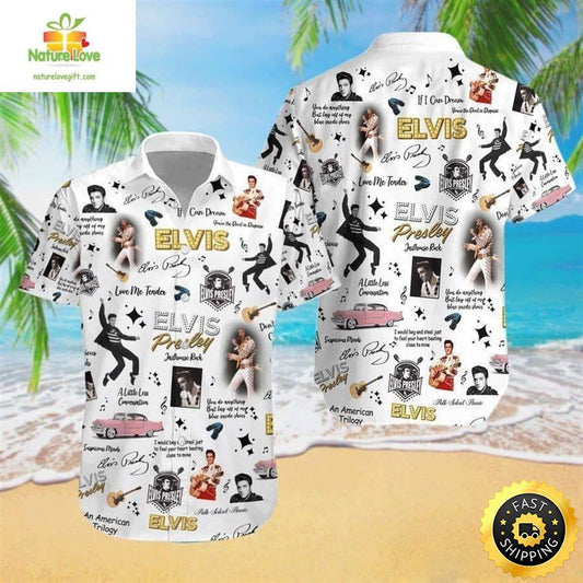The King Elvis Presley Hawaiian Shirt Rock Music Gift