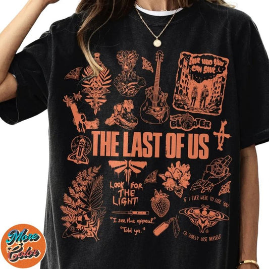 The Last Of Us Movie Doodle Art Shirts, Cotton Unisex T-shirt, Crew Neck, Size S- 3XL, Menswear Top, Womenswear Top Underwear Streetwear