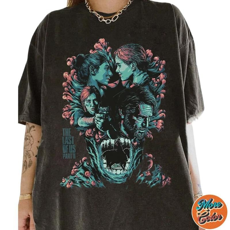 The Last of Us Part II Art Movie Shirt, Cotton Unisex T-Shirt, Crew Neck, Size S- 4XL, Menswear Top, Womenswear Top Underwear Streetwear