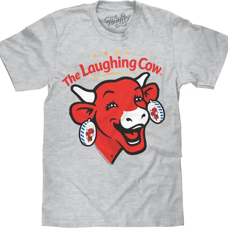 The Laughing Cow Cheese Logo T-Shirt - Athletic Gray Heather Hoodie, Sweatshirt | InkThreadWorks.com