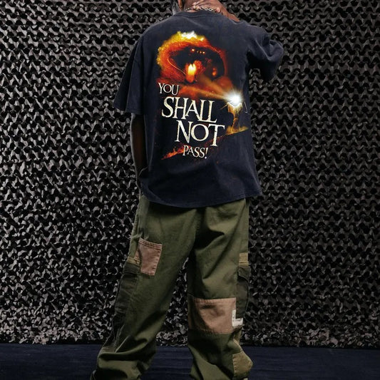 The Lord Of The Rings Gandalf vs Mordor Vintage T-Shirt Trending Movie Shirt Menswear Womenswear Streetwear Movie Fans Graphic Casual Crewneck Cotton