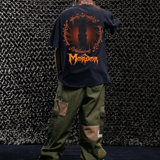 The Lord Of The Rings The Realm Mordor Vintage T-Shirt Trending Movie Shirt Menswear Womenswear Streetwear Movie Fans Graphic Casual Crewneck Cotton