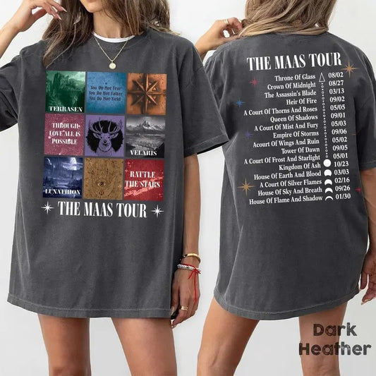 The Maas Tour Gildan T-Shirt, Sarah J. Maas Eras Tour Shirt, Throne of Glass Merch, Book Lover Shirt, Crescent City Shirt