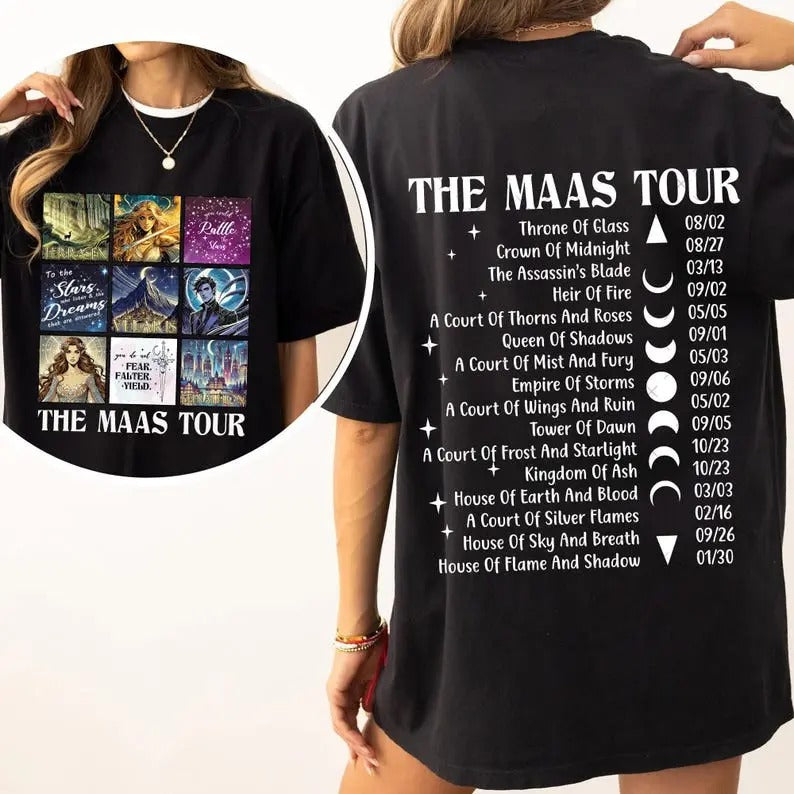The Maas Tour shirt, Sarah J. Maas Shirts, ACOTAR shirt, Crescent City T-Shirt, Gifts for booklover, SJM Fan, Night Court Tees, Bookish gift