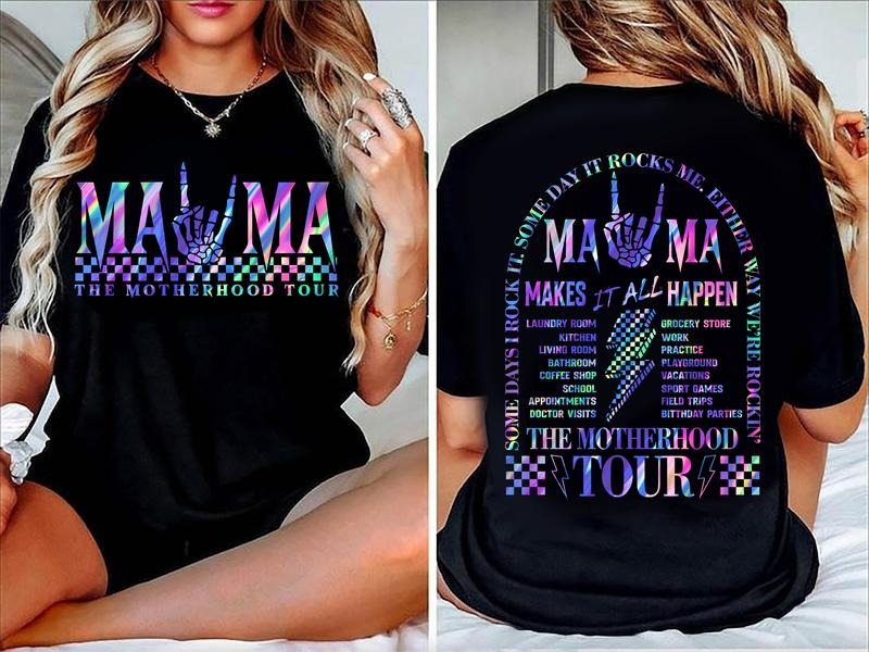 The Motherhood Tour bundle, Some Days I Rock It Shirt, Some Days It Rocks Me Tshirt Breathable Casual Comfort Outfit Soft Top