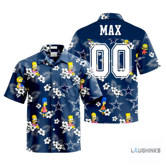 The Simpsons Dallas Cosboys Custom Name And Number Aop Hawaiian Shirt
