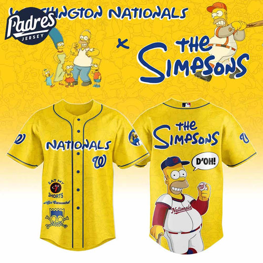 The Simpsons x Washington Nationals Baseball Jersey 2025 - Padres Jersey Oasis: Elevate Your Baseball Style Game