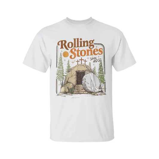The Stone Was Rolled Away He Is Alive Retro Christian Easter T-Shirt, Graphic Tee For Men, For Women
