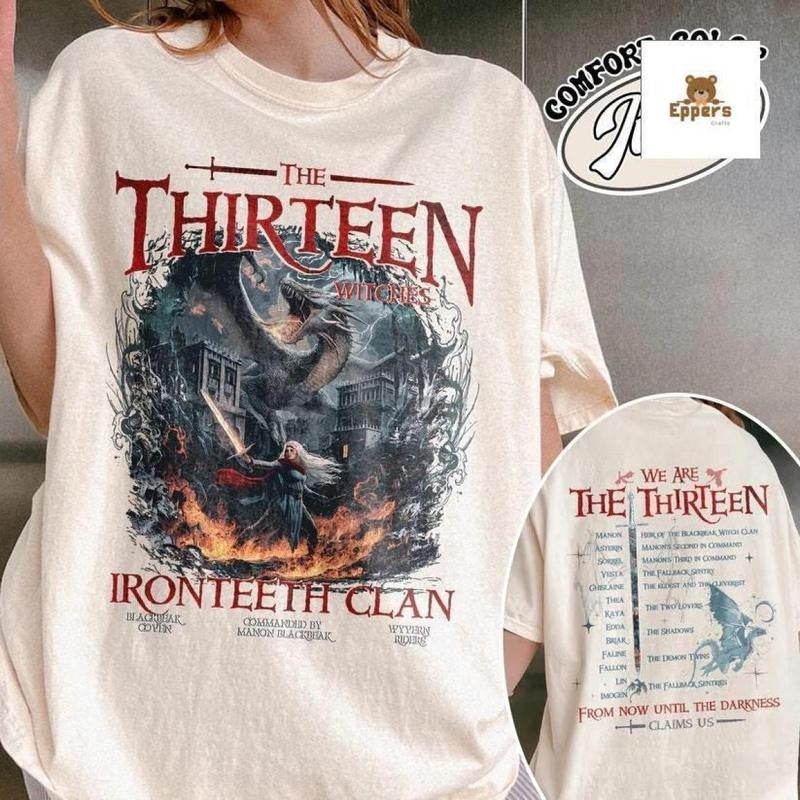 The Thirteen Shirt,Throne Of Glass Shirt, Manon Blackbeak Iron Shirt, SJM Graphic Tee, Bookish Shirt, Classic Fashion, Timeless