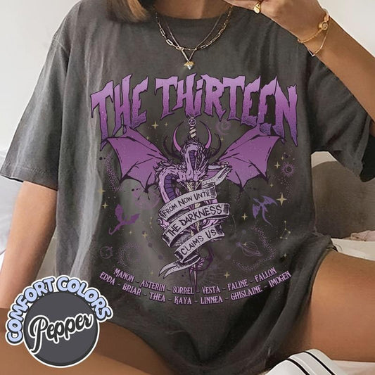 The Thirteen Throne Of Glass Comfort Colors Shirt, From Now Until The Darkness Claims Us, Throne Of Glass SJM Merch, We...