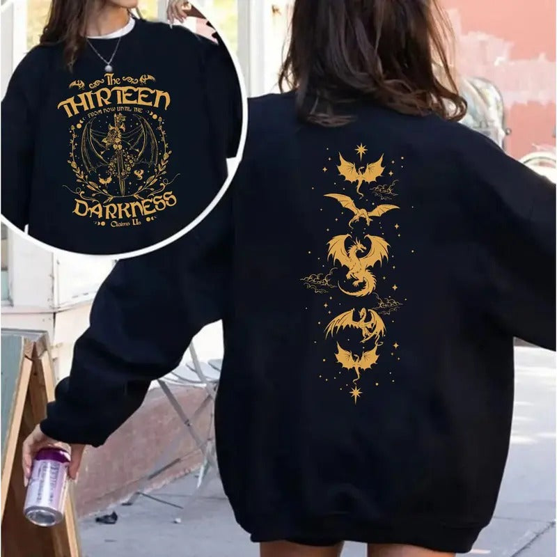 The Thirteen Throne Of Glass Sweatshirt, From Now Until The Darkness Claims Us Shirt, Bookish Gift, Unisex Sweater...