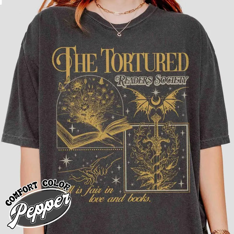 The Tortured Readers Society Shirt, Born To Read, the Tortured Shirt, the Tortured Poets Social Club, Womenswear Collar...