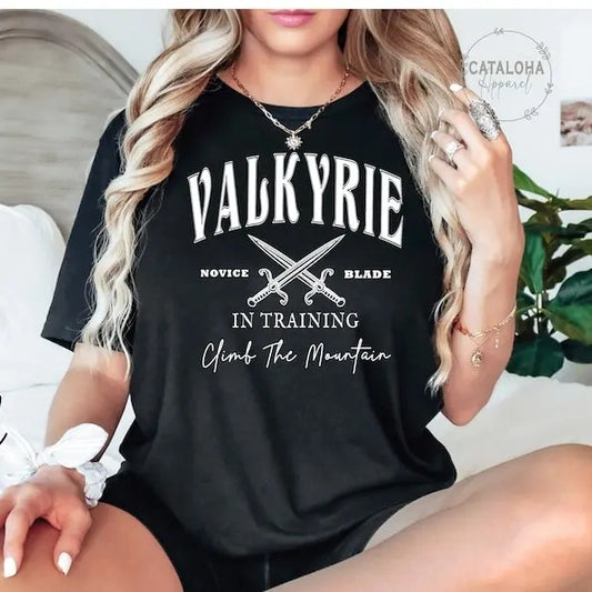 The Valkyrie Ladies shirt, Valkyrie in training shirt, Nesta, A Court of Silver Flames, acotar merch, throne of glass...