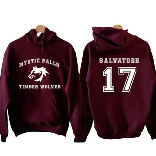 The Vampire Diaries inspired Hoodies, Mystic Falls Salvatore 17 Front And Back, Vampire Diaries Hoodie, Hoodie hot trend