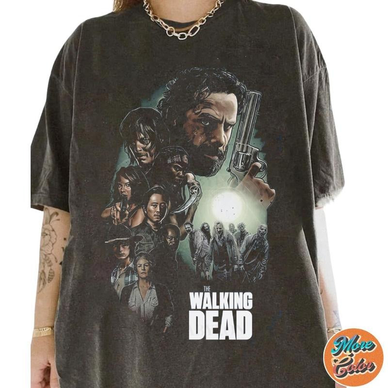 The Walking Dead Group Shirt, Daryl Dixon Shirt, Rick Grimes tee, Walking Dead Merch, Glenn Maggie Rhee Shirt, Cotton...