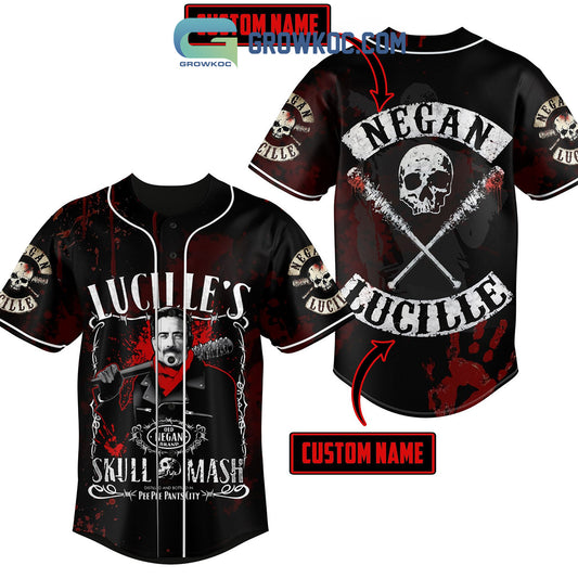 The Walking Dead Negan Lucille Skull Mash Personalized Baseball Jersey