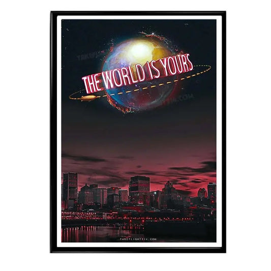 The World Is Yours Motivational Poster Scarface Iconic Movie Pop Art Hypebeast Wall Art Inspirational Street Art Style Printable Poster