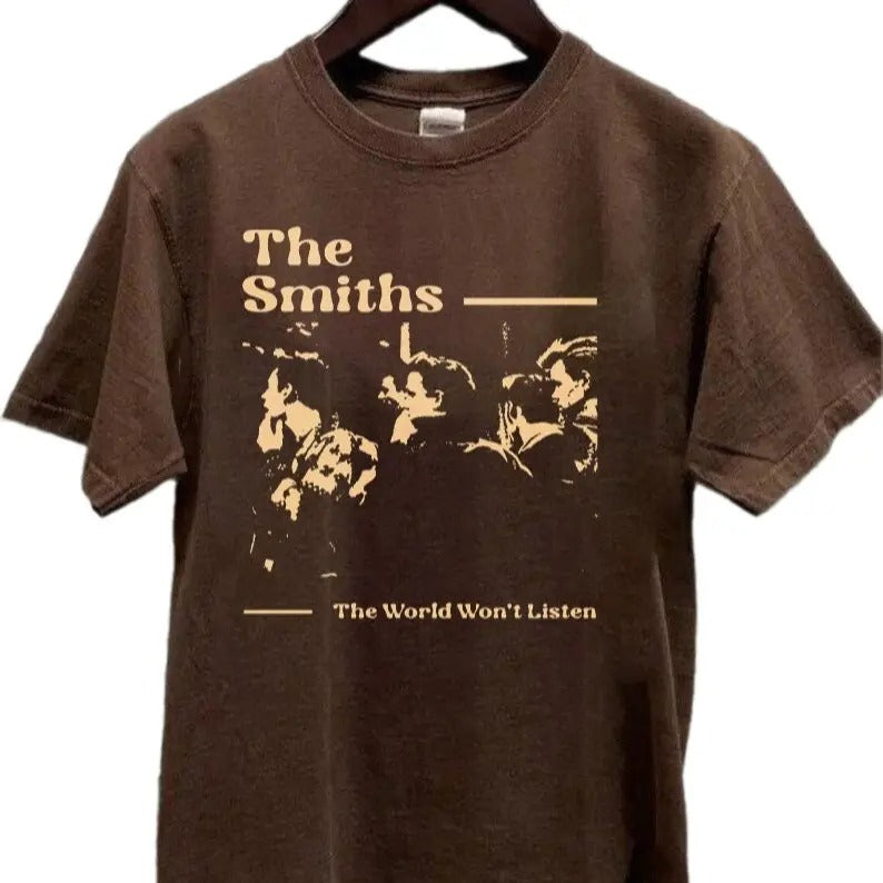 The World Won't Listens graphic Music Shirt, The Smiths retro T-shirt Tops Unisex Classic Tee