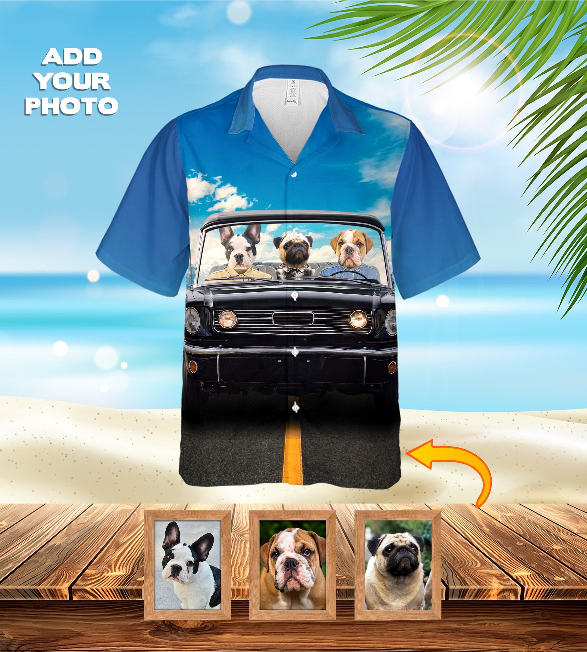 Custom Hawaiian Shirt (The Classic Woofstang: 1-4 Pets)