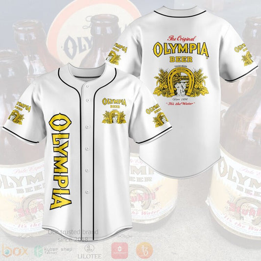 FASHION The Original Olympia Brewing Company Baseball Jerseys Botton Shirt