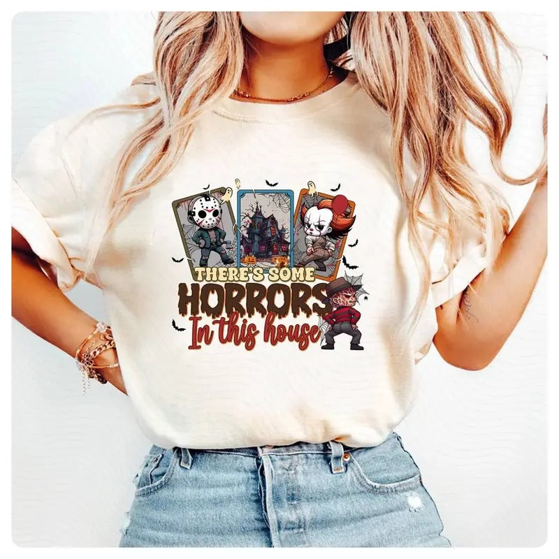There's Some  s In This House Shirt Retro Jason Voorhees Michael Myers Halloween Shirt Funny Pumpkin Shirt Funny Halloween Shirt