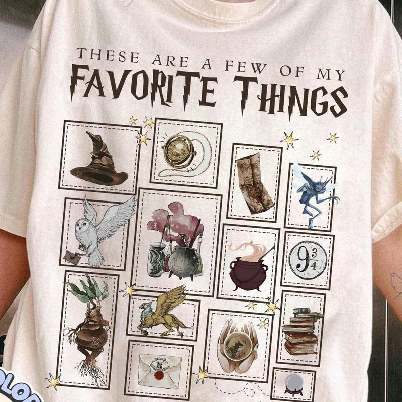 These Are A Few Of My Favorite Things T-shirt, Wizard Castle Shirt, Wizard School Shirt, Magical Castle Shirt, Bookish...