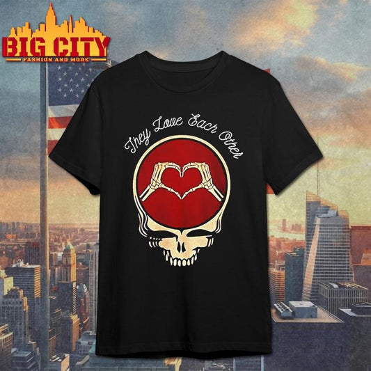 They Love Each Other Cute Valentines Day Dead Head Jerry Garcia And Bob Weir Shirt