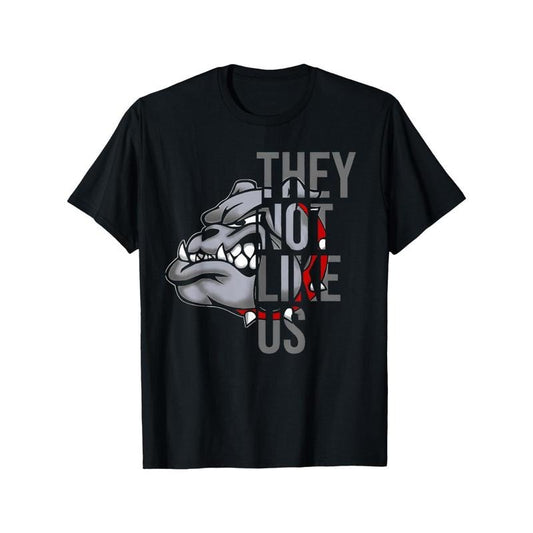 They Not Like US Funny Bulldog American Football Game Day T-Shirt Classic Cotton T-Shirt Timeless Style Staple Gift for Men Women Dad Mom Friends Made in USA