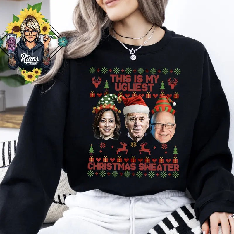 This is My UGLIEST Christmas Sweater unisex Crewneck T-Shirts, Hoodie, Sweatshirt | InkThreadWorks.com