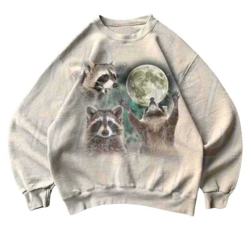 Three Raccoons Sweatshirt, Retro Raccoon Sweater, Cute Trash Panda Sweater, Raccoons Gifts, Cozy Warm Unisex Sweatshirt,...
