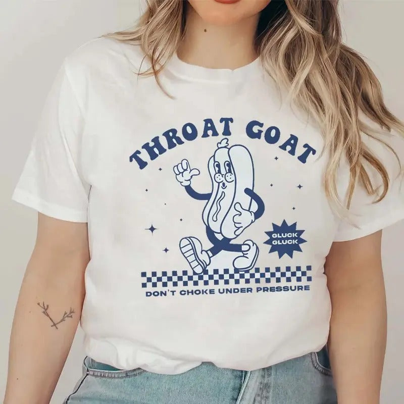 Throat Goat - Don't Choke Under Pressure Funny Tee Pure Cotton Casual Street Style Crew Neck Short Sleeve T-Shirt Tops...