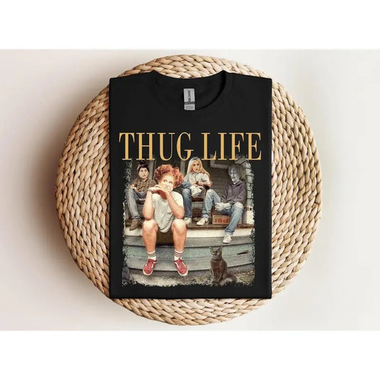 Thug Life Bad Witches T-Shirt, Retro Witches Movie Shirt, Funny Halloween Tee, Spooky Season Top, Vintage Witch Graphic Shirt, Halloween Tee Classic Cotton