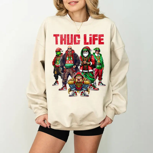 Thug Life Christmas Movie Sweatshirt, Grichmas Home Alone Christmas Vacation shirt, Funny Christmas Thief Shirt