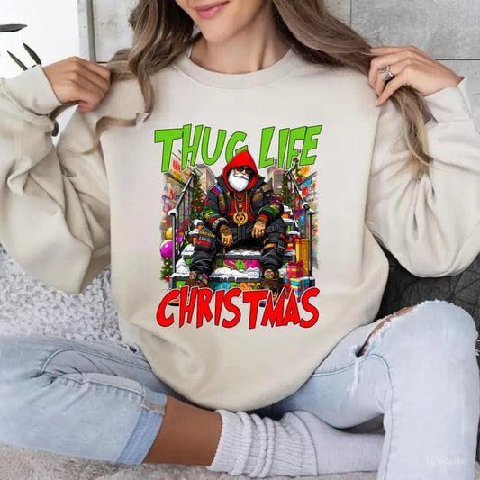 Thug Life Christmas Sweatshirt, Holiday Season Sweatshirt, Halloween Sweatshirt, Christmas Sweatshirt, Holiday Season...