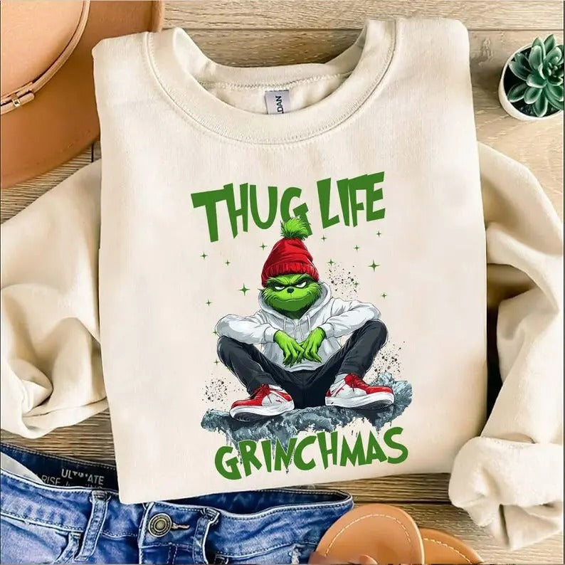 Thug Life Grinc Christmas, Funny Retro Christmas Sublimation, Merry Christmas Christmas Movie