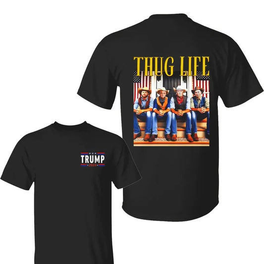 Thug Life Trum Shirt, Trum 2024 Shirt, Unisex Classic Cotton Tee with 2 side Graphic Print in All Sizes, For Men, For Women
