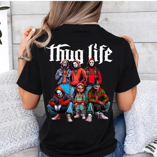 Thug Life Tshirt, Halloween Horror Movie Tee, Series Halloween, Scary Movie, Horror Character Gift, Unisex Short Sleeve Tee Shirt, Casual Clothing
