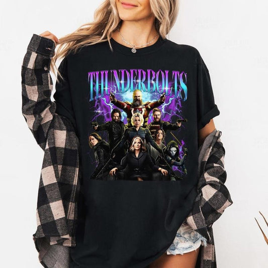 Thunderbolts Shirt, Thunderbolts MCU shirt, Yelena Belova Bucky Barnes Movie Fan Bootleg Tee T-Shirt