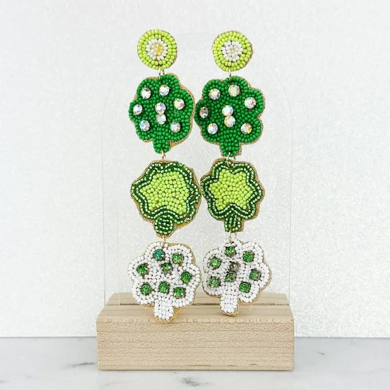 Tiered Clover Seed Bead Earrings *Final Sale* T-Shirts, Hoodie, Sweatshirt | InkThreadWorks.com