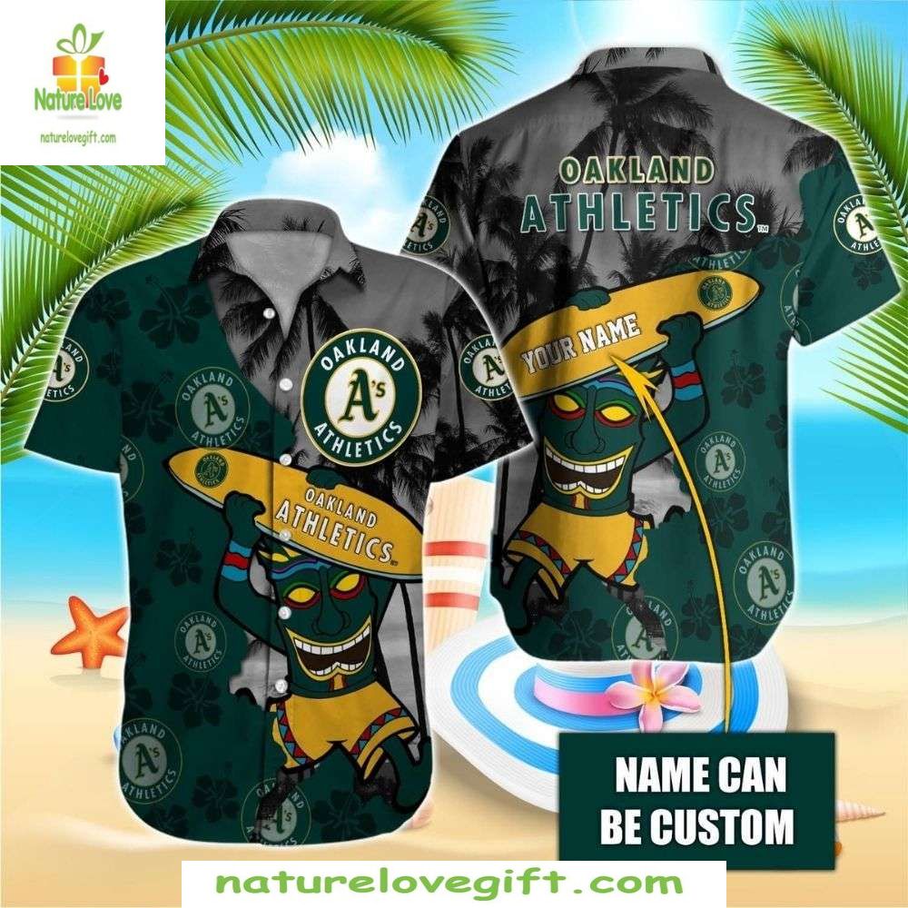 Oakland Athletics Aloha Shirt Tiki Party MLB Hawaiian Shirt Baseball Apparel