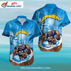 Tiki Touchdown Chargers Custom Island Hawaiian Shirt