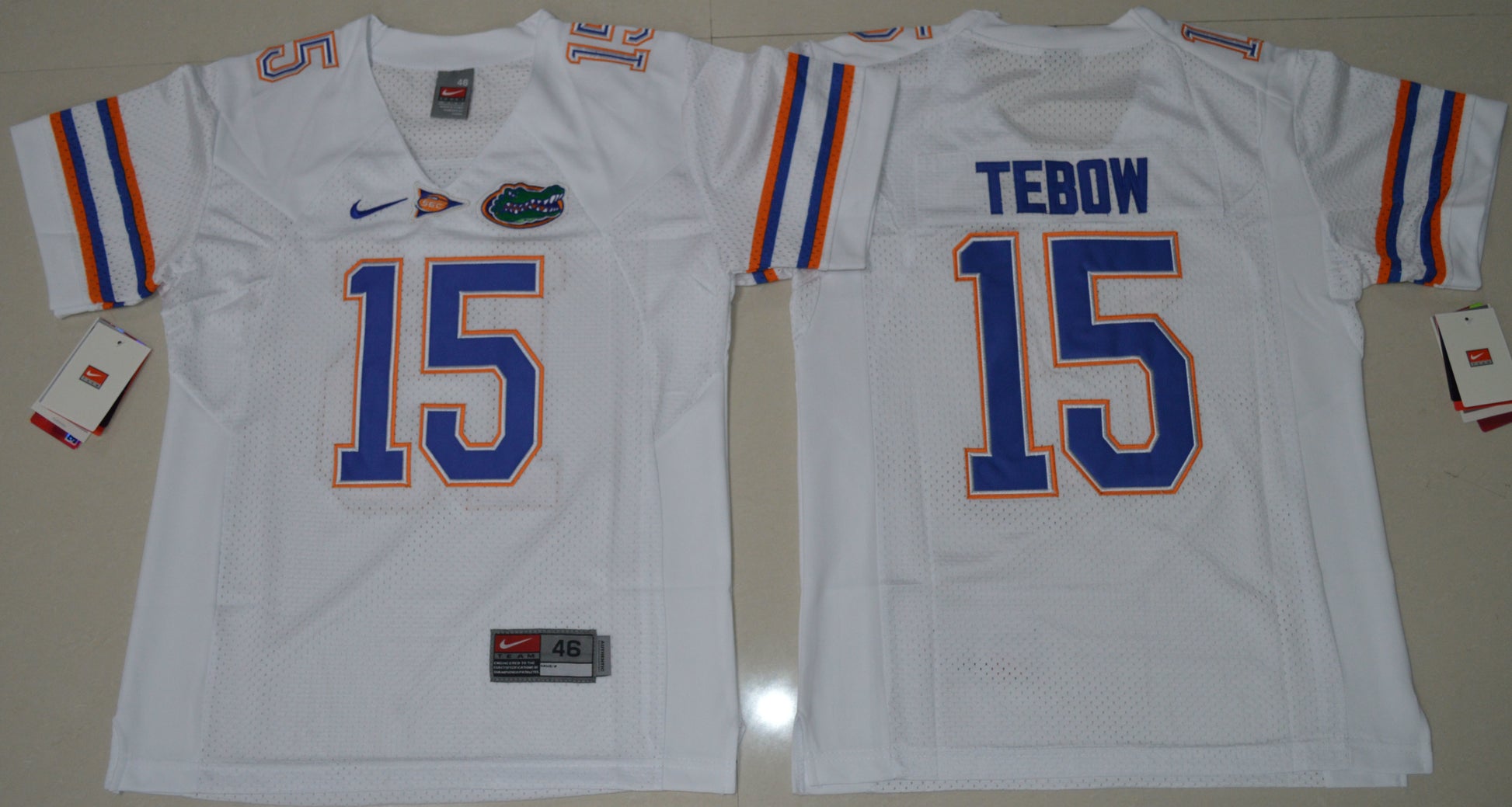 Tim Tebow 15 White Youth