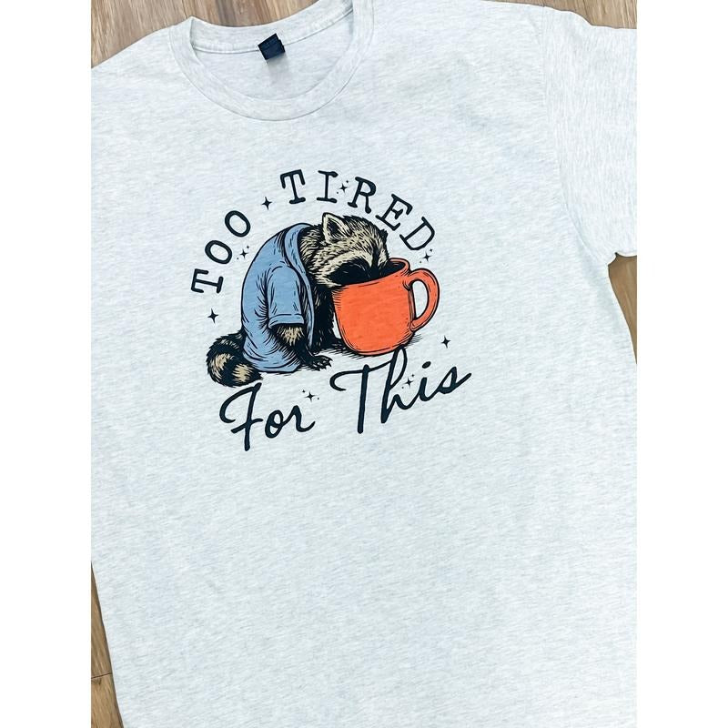 Tired Raccoon Graphic Top